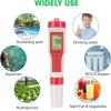 imageVIVOSUN 3in1 Digital pH Meter with ATC 01 pH Accuracy Water Quality Tester 0140 pH Measurement Range for Hydroponics Household Drinking Pool and AquariumRed