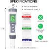 imageVIVOSUN 3in1 Digital pH Meter with ATC 01 pH Accuracy Water Quality Tester 0140 pH Measurement Range for Hydroponics Household Drinking Pool and AquariumGray
