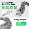 imageVIVOSUN Wire Trellis Kit with 20 Adjustable Set Holders and 984ft Wire Rope 316 Stainless Steel Espalier Cable Trellis Kit with Adjustable Spacing for Climbing Plants Vines and Green WallAdjustable