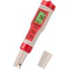 imageVIVOSUN 3in1 Digital pH Meter with ATC 01 pH Accuracy Water Quality Tester 0140 pH Measurement Range for Hydroponics Household Drinking Pool and AquariumRed
