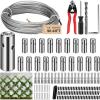 imageVIVOSUN Wire Trellis Kit with 20 Adjustable Set Holders and 984ft Wire Rope 316 Stainless Steel Espalier Cable Trellis Kit with Adjustable Spacing for Climbing Plants Vines and Green WallFixed