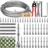 imageVIVOSUN Wire Trellis Kit with 20 Adjustable Set Holders and 984ft Wire Rope 316 Stainless Steel Espalier Cable Trellis Kit with Adjustable Spacing for Climbing Plants Vines and Green WallAdjustable