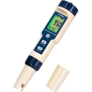 imageVIVOSUN 3in1 Digital pH Meter with ATC 01 pH Accuracy Water Quality Tester 0140 pH Measurement Range for Hydroponics Household Drinking Pool and AquariumBlue