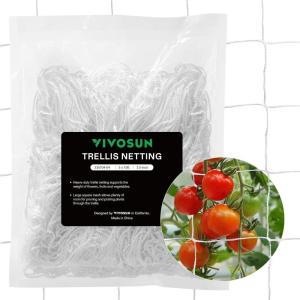 imageVIVOSUN 5 x 15 ft Plant Trellis Netting HeavyDuty Polyester Grow Net Garden Trellis Netting with Square Mesh for Climbing Plants Vegetables Fruits and Flowers 2Pack1