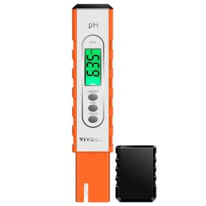 imageVIVOSUN PH Meter Digital PH Tester Pen 001 High Accuracy Water Quality Tester with 014 PH Measurement Range for Hydroponics Household Drinking Pool and Aquarium with ATC OrangeOrange
