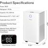 imageVIVOSUN Electric Mini Dehumidifier UltraQuiet Auto Defrost Dehumidifier with Timer 2200ML Water Tank and Drain Hose for Basement or Closets Bedrooms Showers and Other Small Rooms10LD Dehumidifier with Smart WIFI App