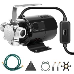 imageVIVOSUN 115V Water Transfer Pump 110HP 330 GPH Portable Utility Pump with Water Hose Kit Ideal for Removing Water from Gardens Hot Tubs Rain Barrels Pools Ponds and Aquariums110HP Transfer Pump with Switch