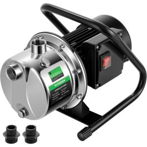 imageVIVOSUN 16HP Shallow Well Pump 1320GPH Portable Garden Pump with Two Adapters Stainless Steel Sprinkler Pump for Lawn Sprinkling Garden Watering Farm Irrigation and Clear Water Transfer16HP1320GPH