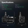 imageVIVOSUN 3000 GPH Submersible Water Pump with Barrier Bag 150W Pond Pump Ultra Quiet Aquarium Pump with 15FT Lift Height for Pond Waterfall Fish Tank Statuary Hydroponic220W4500GPH