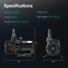 imageVIVOSUN 3000 GPH Submersible Water Pump with Barrier Bag 150W Pond Pump Ultra Quiet Aquarium Pump with 15FT Lift Height for Pond Waterfall Fish Tank Statuary Hydroponic100W1600GPH