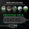 imageVIVOSUN 50 Ft Extension Cord 3Outlet Power Cord for Indoor and Outdoor Use Durable and LongLasting 1800W Surge Protector 15A 14 AWG Great for Garden Lawn Home and Office Black50FT