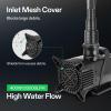 imageVIVOSUN 8190 GPH Submersible Water Pump 500W Pond Pump Ultra Quiet Aquarium Pump with 295FT Lift Height for Pond Waterfall Fish Tank Statuary Hydroponic400W 5284GPH