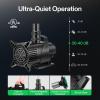 imageVIVOSUN 8190 GPH Submersible Water Pump 500W Pond Pump Ultra Quiet Aquarium Pump with 295FT Lift Height for Pond Waterfall Fish Tank Statuary Hydroponic500W 8190GPH