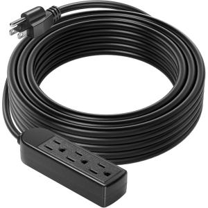 imageVIVOSUN 50 Ft Extension Cord 3Outlet Power Cord for Indoor and Outdoor Use Durable and LongLasting 1800W Surge Protector 15A 14 AWG Great for Garden Lawn Home and Office Black50FT