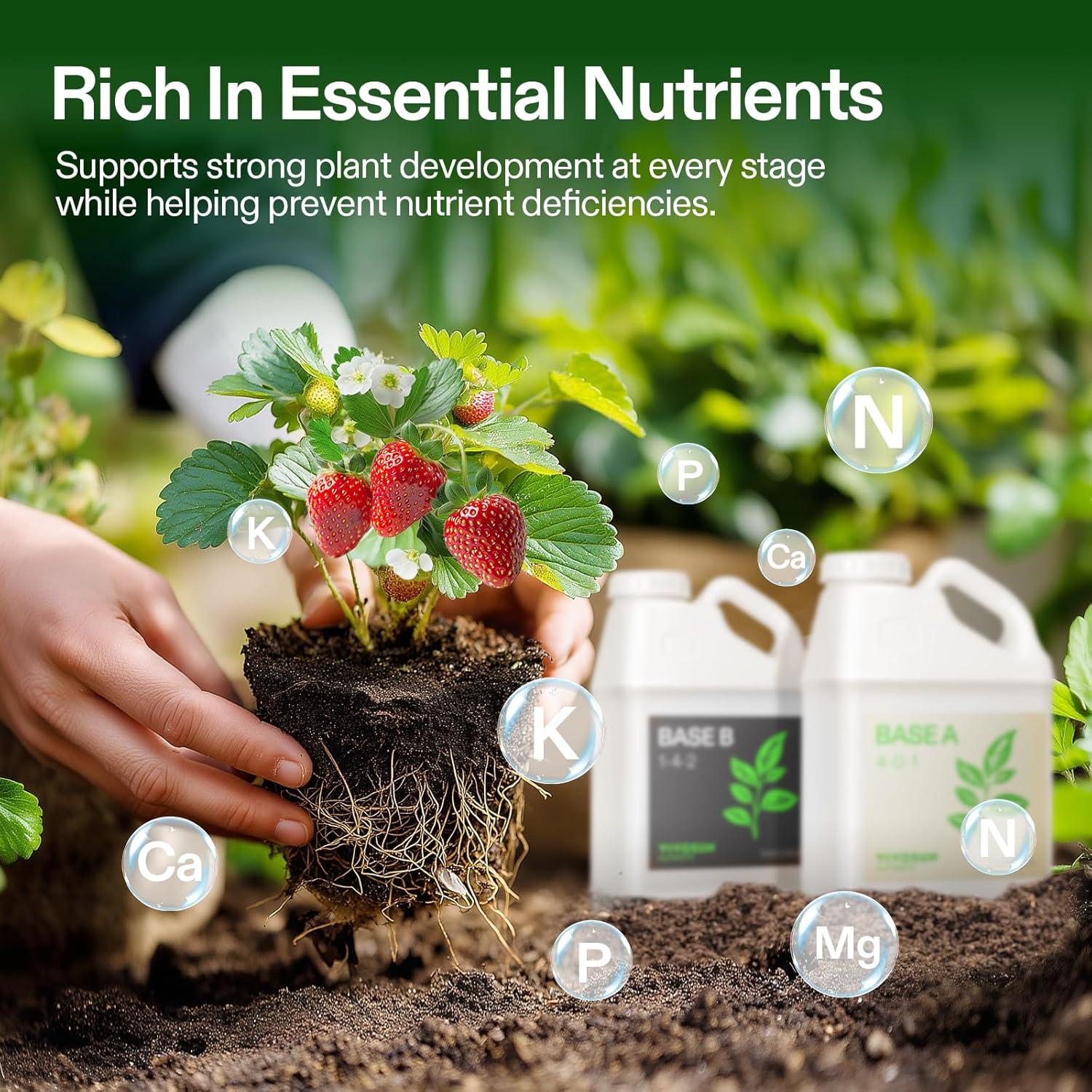 imageVIVOSUN Liquid Nutrients Base A ampamp B Bundle Grow Big Hydroponic Fertilizer Supports Vegetative and Flowering Stages for Outdoor Indoor Plants Best Plant Food Set of 8oz128 Ounce