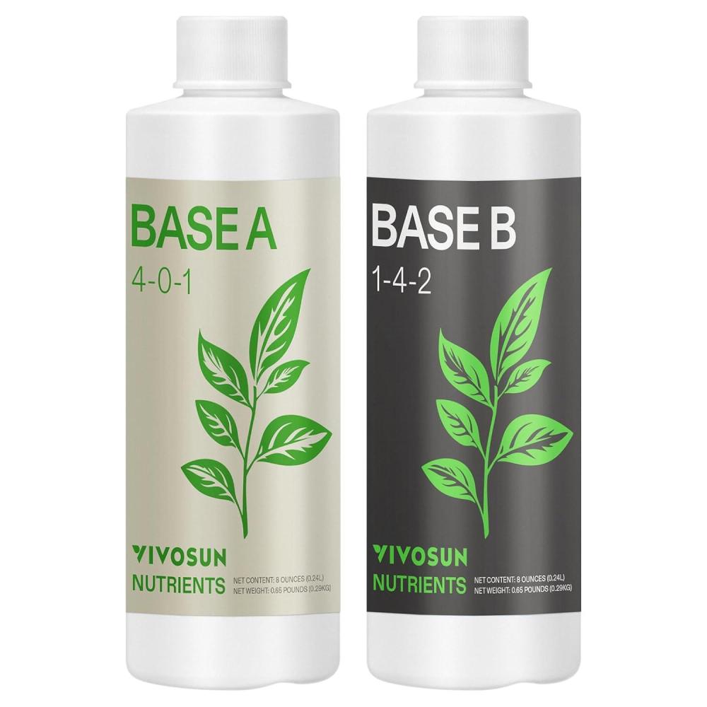 imageVIVOSUN Liquid Nutrients Base A ampamp B Bundle Grow Big Hydroponic Fertilizer Supports Vegetative and Flowering Stages for Outdoor Indoor Plants Best Plant Food Set of 8oz8 Ounce