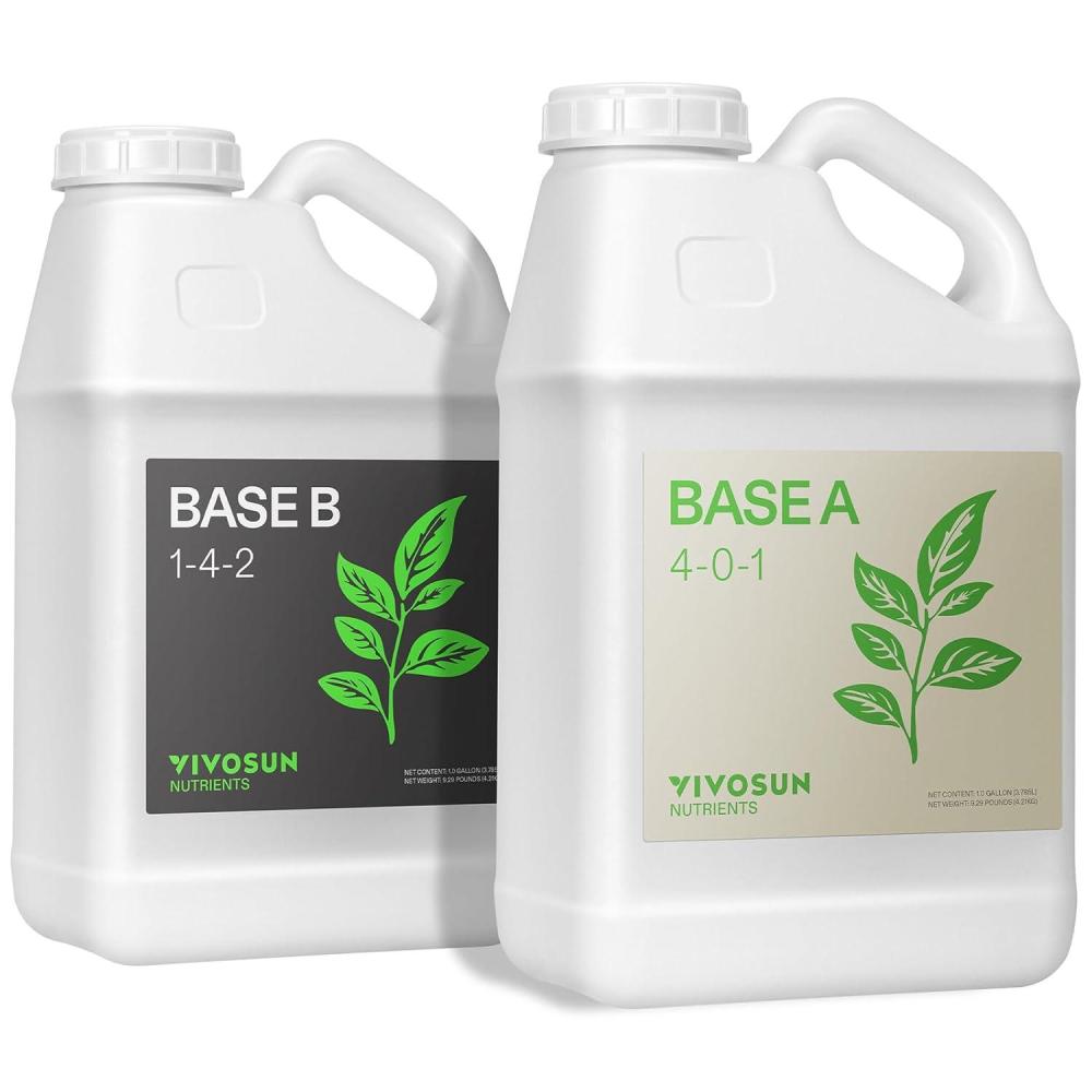 imageVIVOSUN Liquid Nutrients Base A ampamp B Bundle Grow Big Hydroponic Fertilizer Supports Vegetative and Flowering Stages for Outdoor Indoor Plants Best Plant Food Set of 8oz128 Ounce