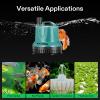 imageVIVOSUN 660GPH 40W Submersible Pump for Fish Tank Pond Aquarium Hydroponic Systems with 5ft Power Cord and 4 Nozzles Blue20W 260GPH
