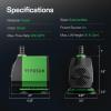 imageVIVOSUN 800GPH Submersible Pump3000LH 24W Ultra Quiet Water Fountain Pump with 10ft High Lift with 65ft Power Cord 3 Nozzles for Fish Tank Pond Aquarium Statuary Hydroponics Green
