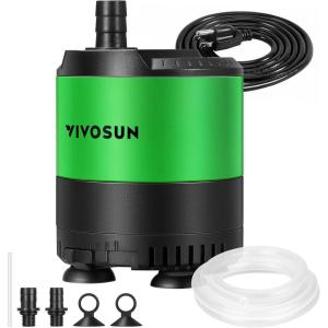 imageVIVOSUN 660 GPH 35W Submersible Water Pump with Adjustable Water Flow 49ft Tubing Additional Ceramic Shaft and Outlet Adapters for Fish Tanks Aquariums Hydroponics Fountains20W 400GPH
