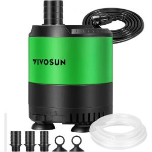 imageVIVOSUN 660 GPH 35W Submersible Water Pump with Adjustable Water Flow 49ft Tubing Additional Ceramic Shaft and Outlet Adapters for Fish Tanks Aquariums Hydroponics Fountains35W 660GPH