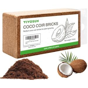 imageVIVOSUN Coco Coir Brick 14lbs 100 Natural Organic Compressed Coconut Coir Fiber with Low EC PH Balance ampamp High Nutrition Coconut Fiber Substrate Coconut Soil for Plants 3Pack14 Pounds