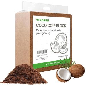 imageVIVOSUN Coco Coir Brick 14lbs 100 Natural Organic Compressed Coconut Coir Fiber with Low EC PH Balance ampamp High Nutrition Coconut Fiber Substrate Coconut Soil for Plants 3Pack110 Pounds