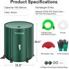 imageVIVOSUN Collapsible Rain Barrel 100 Gallon Water Storage Tank with 1000D Oxford Cloth Portable Rain Collection System Includes Two Spigots and Overflow Kit GreenGreen