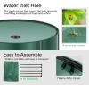 imageVIVOSUN Collapsible Rain Barrel 100 Gallon Water Storage Tank with 1000D Oxford Cloth Portable Rain Collection System Includes Two Spigots and Overflow Kit GreenGreen