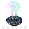 imageVIVOSUN Solar Fountain 4W Solar Water Fountain with Upgraded Glass Panel Builtin Battery 7 Nozzles Colored LED Lights Outdoor Solar Fountain Pump for Bird Bath Pond Pool Fish Tank Garden4W Solar Fountain Pump