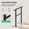 imageVIVOSUN Outdoor Handrail 3 Step Stair Handrail 275quot x 185quot Fits 1 to 3 Steps UShaped Wrought Iron Stair Railing WallMounted Safety Rail for Concrete Step Porch Steps Onestep Assembly Black2 Steps