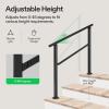 imageVIVOSUN Outdoor Handrail 3 Step Stair Handrail 275quot x 185quot Fits 1 to 3 Steps UShaped Wrought Iron Stair Railing WallMounted Safety Rail for Concrete Step Porch Steps Onestep Assembly Black3 Steps