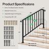 imageVIVOSUN Outdoor Handrail 3 Step Stair Handrail 275quot x 185quot Fits 1 to 3 Steps UShaped Wrought Iron Stair Railing WallMounted Safety Rail for Concrete Step Porch Steps Onestep Assembly Black5 Steps