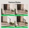 imageVIVOSUN Outdoor Handrail 3 Step Stair Handrail 275quot x 185quot Fits 1 to 3 Steps UShaped Wrought Iron Stair Railing WallMounted Safety Rail for Concrete Step Porch Steps Onestep Assembly Black3 Steps