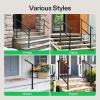 imageVIVOSUN Outdoor Handrail 3 Step Stair Handrail 275quot x 185quot Fits 1 to 3 Steps UShaped Wrought Iron Stair Railing WallMounted Safety Rail for Concrete Step Porch Steps Onestep Assembly Black2 Steps
