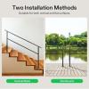 imageVIVOSUN Outdoor Handrail 3 Step Stair Handrail 275quot x 185quot Fits 1 to 3 Steps UShaped Wrought Iron Stair Railing WallMounted Safety Rail for Concrete Step Porch Steps Onestep Assembly Black4 Steps