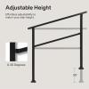 imageVIVOSUN Outdoor Handrail 3 Step Stair Handrail 275quot x 185quot Fits 1 to 3 Steps UShaped Wrought Iron Stair Railing WallMounted Safety Rail for Concrete Step Porch Steps Onestep Assembly Black4 Steps