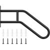 imageVIVOSUN Outdoor Handrail 3 Step Stair Handrail 275quot x 185quot Fits 1 to 3 Steps UShaped Wrought Iron Stair Railing WallMounted Safety Rail for Concrete Step Porch Steps Onestep Assembly Black3 Steps