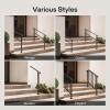 imageVIVOSUN Outdoor Handrail 3 Step Stair Handrail 275quot x 185quot Fits 1 to 3 Steps UShaped Wrought Iron Stair Railing WallMounted Safety Rail for Concrete Step Porch Steps Onestep Assembly Black4 Steps