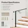 imageVIVOSUN Outdoor Handrail 3 Step Stair Handrail 275quot x 185quot Fits 1 to 3 Steps UShaped Wrought Iron Stair Railing WallMounted Safety Rail for Concrete Step Porch Steps Onestep Assembly Black4 Steps