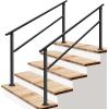 imageVIVOSUN Outdoor Handrail 3 Step Stair Handrail 275quot x 185quot Fits 1 to 3 Steps UShaped Wrought Iron Stair Railing WallMounted Safety Rail for Concrete Step Porch Steps Onestep Assembly Black5 Steps