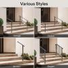 imageVIVOSUN Outdoor Handrail 3 Step Stair Handrail 275quot x 185quot Fits 1 to 3 Steps UShaped Wrought Iron Stair Railing WallMounted Safety Rail for Concrete Step Porch Steps Onestep Assembly Black5 Steps