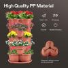 imageVIVOSUN 5 Tier Vertical Gardening Stackable Planter for Strawberries Flowers Herbs Vegetables Dark GreenBrown