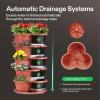imageVIVOSUN 5 Tier Vertical Gardening Stackable Planter for Strawberries Flowers Herbs Vegetables Dark GreenBrown