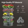 imageVIVOSUN 5 Tier Vertical Gardening Stackable Planter for Strawberries Flowers Herbs Vegetables Dark GreenGray