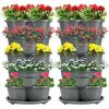 imageVIVOSUN 5 Tier Vertical Gardening Stackable Planter for Strawberries Flowers Herbs Vegetables Dark GreenGray