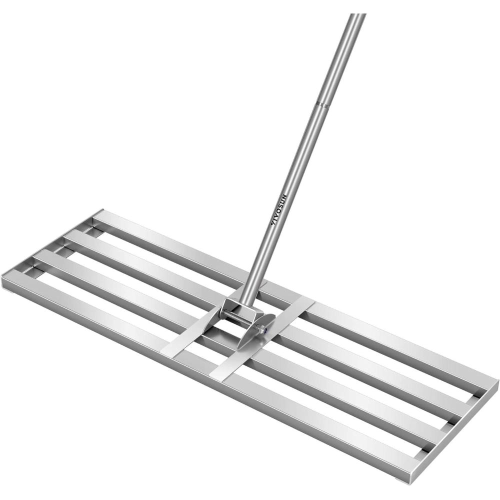 imageVIVOSUN 15quot Thatch Rake 15quot x 70quot Lawn Thatching Rake Sturdy Dethatcher Rake Efficient Steel Metal Rake with Handle Durable Adjustable Head for Removing Dead Grass and Clippings Loosening Soil30 x 10 Leveling Rake