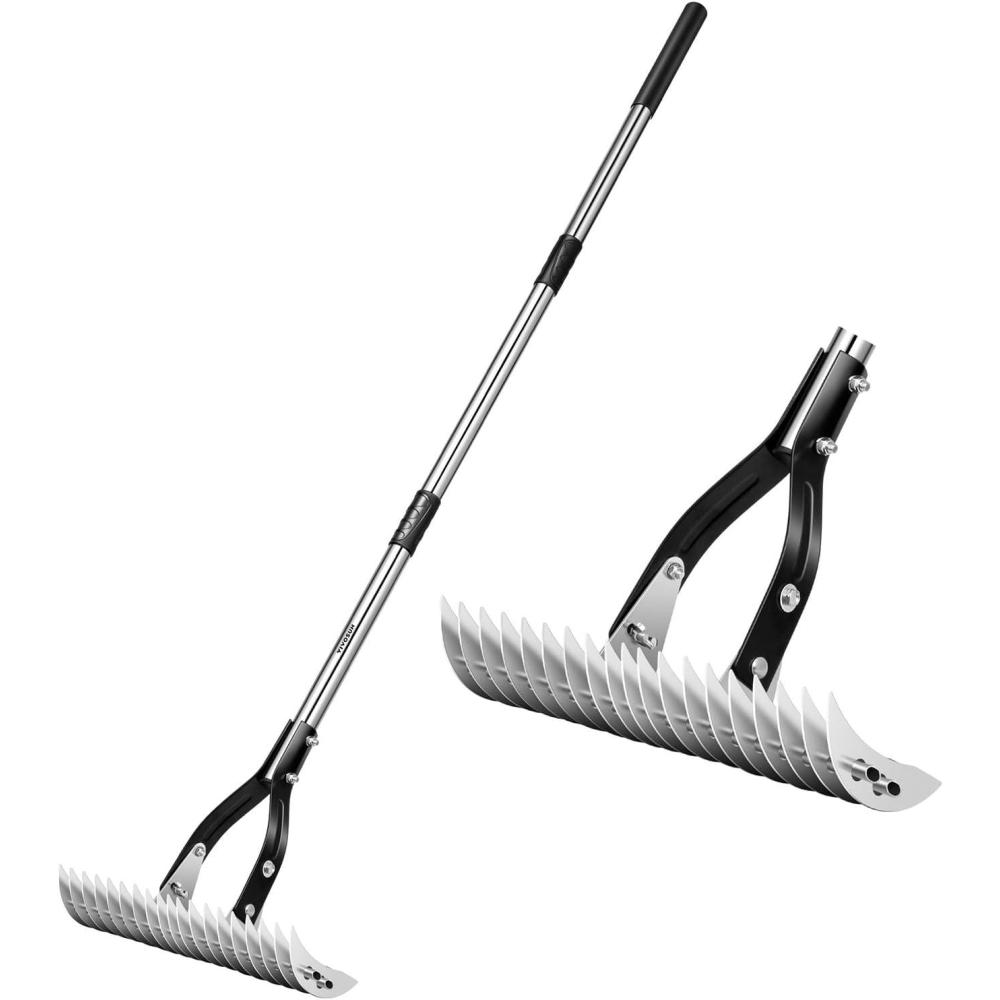 imageVIVOSUN 15quot Thatch Rake 15quot x 70quot Lawn Thatching Rake Sturdy Dethatcher Rake Efficient Steel Metal Rake with Handle Durable Adjustable Head for Removing Dead Grass and Clippings Loosening Soil15 x 70 Thatch Rake