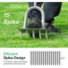 imageVIVOSUN 15Spike Lawn Aerator Tool Metal Spike Aerator Efficient Manual Dethatching ampamp Soil Aerating PreAssembled Lawn Aeration Garden Tool Durable Steel Structure with THandle ampamp Wide Foot Bar
