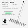 imageVIVOSUN 15quot Thatch Rake 15quot x 70quot Lawn Thatching Rake Sturdy Dethatcher Rake Efficient Steel Metal Rake with Handle Durable Adjustable Head for Removing Dead Grass and Clippings Loosening Soil48 x 10 Leveling Rake